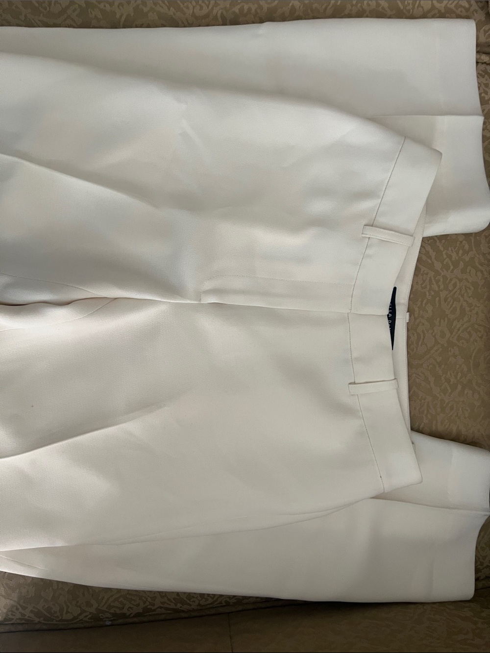 Women's High-Waist White Tailored Dress Trousers - Picture 2 of 4